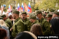 Митинг, посвященный проводам российских военнослужащих 47-й мотострелковой дивизии на войну против Украины. Севастополь, 27 сентября 2022 года