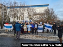 Митинг в поддержку Алексея Навального и других политических заключённых в Рейкьявике. 21 января 2023 года