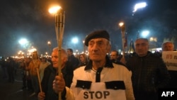 Митинг в Ереване против политики России в карабахском конфликте и ее военных действий на Украине. 9 ноября 2022 года