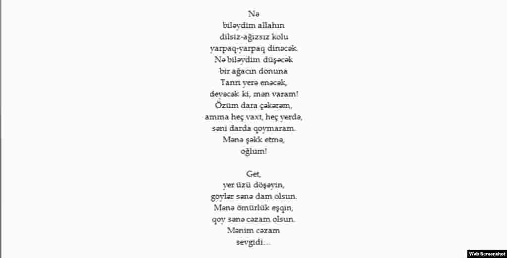 Azerbaijan - Poem by Azeri poet Asad Jahangir