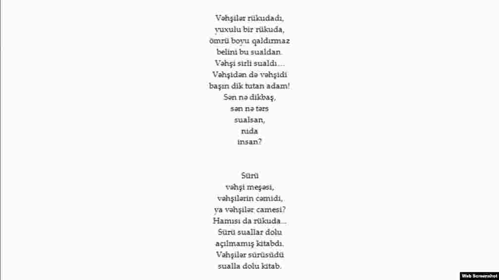 Azerbaijan - Poem by Azeri poet Asad Jahangir