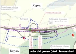 Схема размещения поста ДПС у Керченского моста