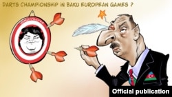 Xədicə İsmayılın həbsinə dair karikatura.