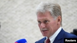 Russia's Kremlin spokesman Peskov meets with journalists in Vladivostok